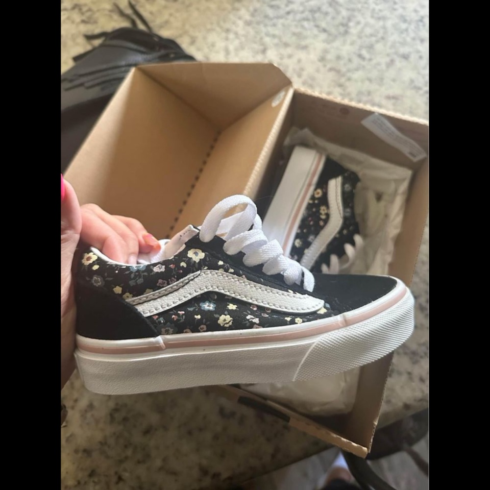 Vans Old School - Black Floral - Toddler Girls 10.5